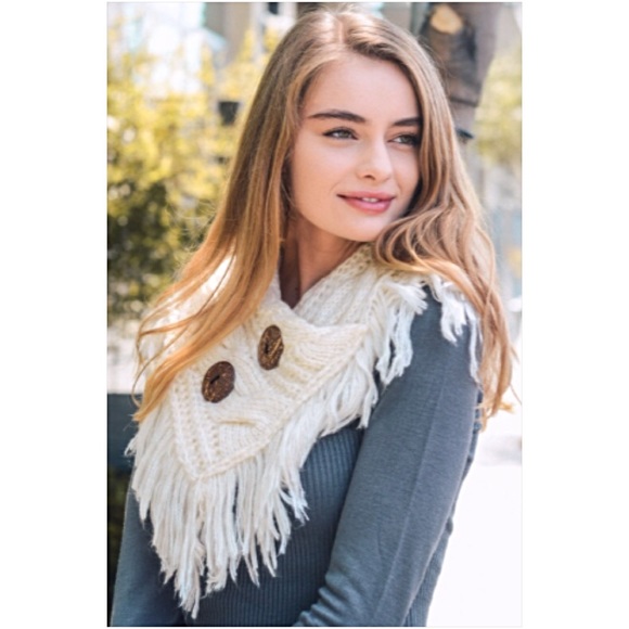 So SOFT Gray Button Scarf Neck Warmer - Picture 5 of 8